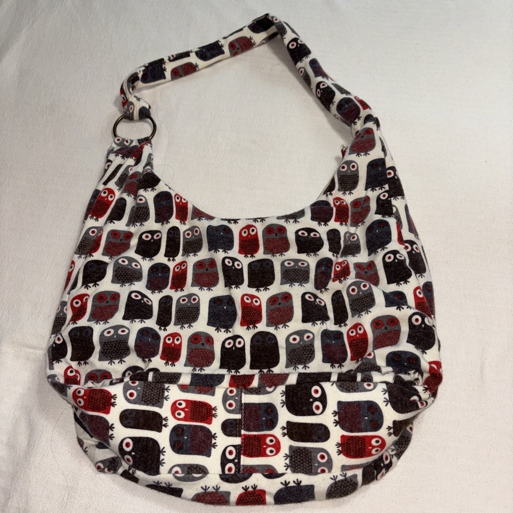 Boho Owl Print Purse Large Cloth Bag Hippie Quirky‎ Statement Piece